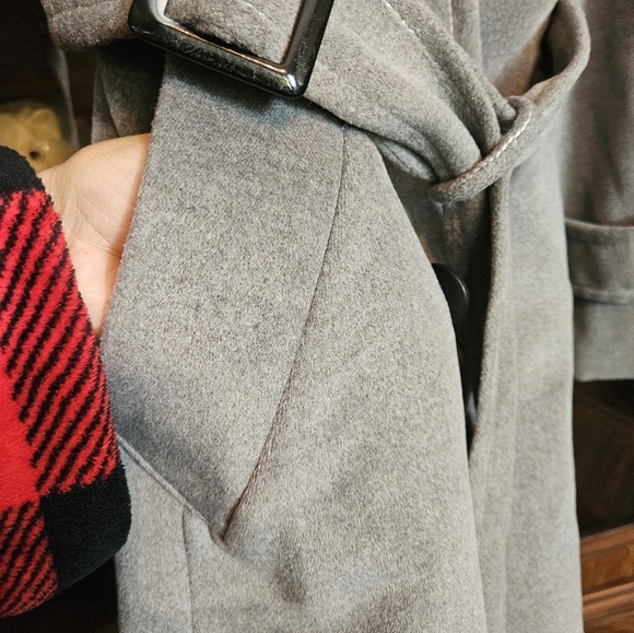 MaxMara Double-breasted Belt Lana and Cashere Coat Long Sleeves Jacket Size M - Picture 11 of 12